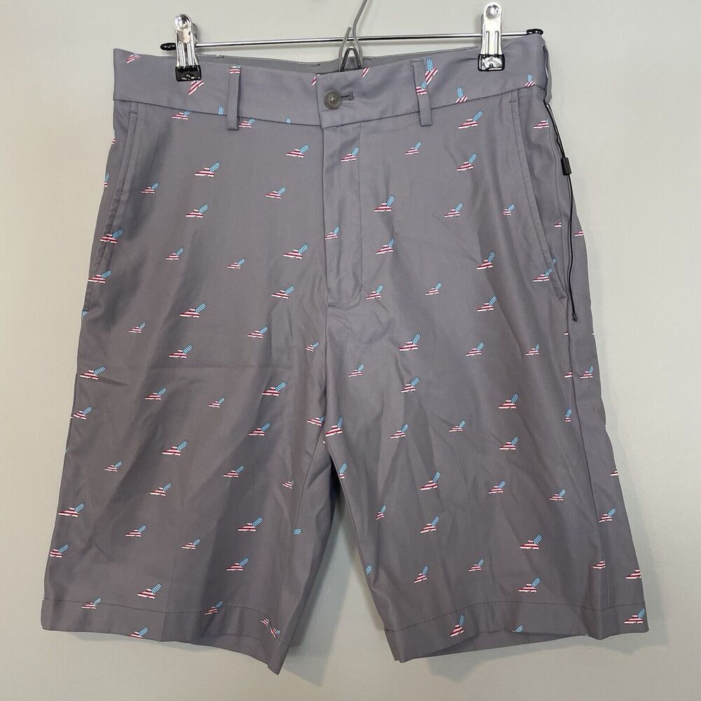 Walter Hagen Mens Shorts 30 Gray American Flag Bananas Print All‎ Over Patriotic